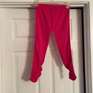 Soho Girls Rhinestone & Ruched Pink Leggings NWOT BarbieCore